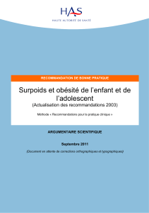 obesite enfant et adolescent argumentaire