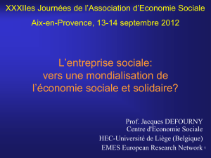 L’entreprise sociale: vers une mondialisation de l’économie sociale et solidaire?