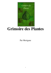 Grimoire des Plantes Par Morigane 1