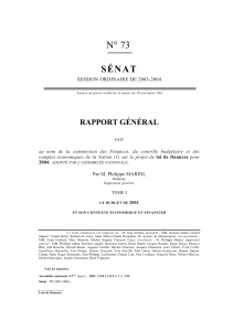 N° 73 SÉNAT RAPPORT GÉNÉRAL