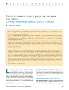 L’avenir des vaccins contre la grippe par voie nasale chez l’enfant D