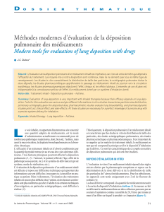 Méthodes modernes d’évaluation de la déposition pulmonaire des médicaments D