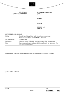 CONSEIL DE Bruxelles, le 27 mars 2009 L'UNION EUROPÉENNE (OR. en)