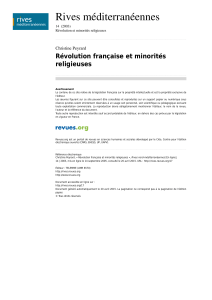 Rives méditerranéennes 14  (2003) Révolution et minorités religieuses