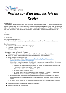 Professeur d’un jour, les lois de Kepler