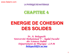 Chapitre 4  ENERGIE DE COHESION DES SOLIDES