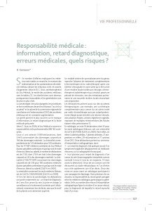 S Responsabilité médicale : information, retard diagnostique, erreurs médicales, quels risques ?