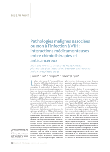 Pathologies malignes associées ou non à l’infection à VIH : interactions médicamenteuses