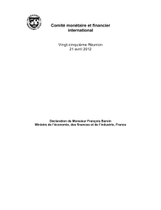 Comité monétaire et financier international Vingt-cinquième Réunion 21 avril 2012