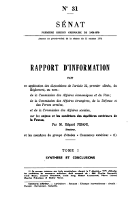 RAPPORT D'INFORMATION SENAT N° 31