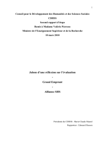 Télécharger Conseil pour le Développement des Humanités et des Sciences Sociales : Second rapport d'étape au format PDF, poids 340.87 Ko