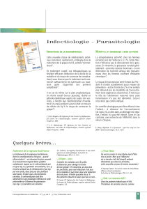 Infectiologie - Parasitologie I H :