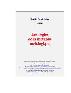 Les règles de la méthode sociologique Émile Durkheim