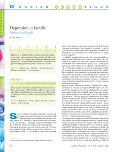 Dépression et famille Depression and family