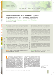 Immunothérapie du diabète de type 1 :