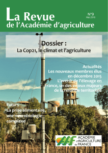 L a Revue de l’Académie d’agriculture Dossier :