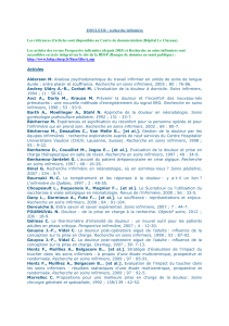douleur recherche infirmiere