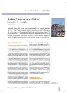Société	française	de	pédiatrie Marseille, 11-14 mai 2011