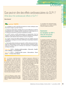 Dossier thématique Que peut-on dire des effets cardiovasculaires du GLP-1 ?