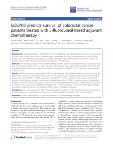 GOLPH3 predicts survival of colorectal cancer patients treated with 5-fluorouracil-based adjuvant chemotherapy