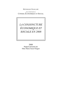 LA CONJONCTURE ÉCONOMIQUE