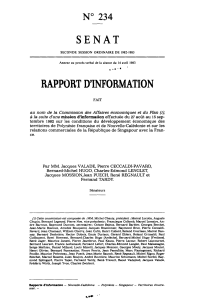 RAPPORT D'INFORMATION SENAT N° 234