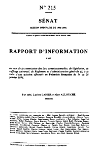 N° 215 SÉNAT RAPPORT D'INFORMATION