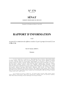 RAPPORT D´INFORMATION N° 579 SÉNAT