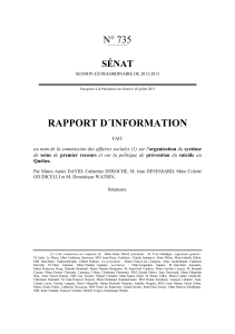 RAPPORT D´INFORMATION N° 735 SÉNAT