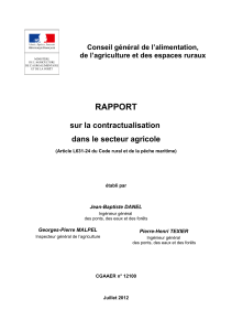 Télécharger Rapport sur la contractualisation dans le secteur agricole (Article L631-24 du Code rural et de la pêche maritime) au format PDF, poids 1.16 Mo