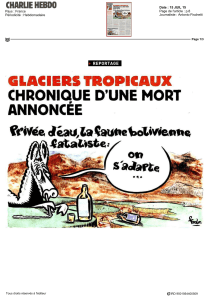 CHRONIQUE D'UNE MORT ANNONCÉE GLACIERS TROPICAUX REPORTAGE