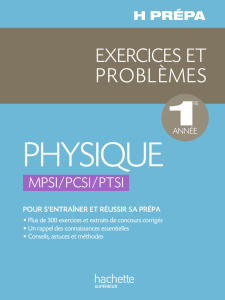PHYSIQUE 1 PROBLÈMES EXERCICES ET