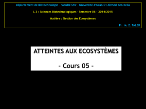 - Cours 05 - ATTEINTES AUX ECOSYSTÈMES Pr.  M. Z. TALEB
