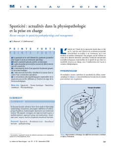 L’ Spasticité : actualités dans la physiopathologie et la prise en charge M