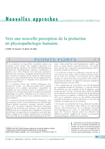 N o u v e l l e s  ... Vers une nouvelle perception de la prolactine en physiopathologie humaine .