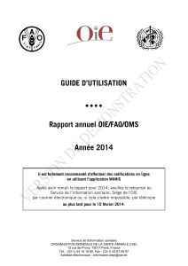 GUIDE D’UTILISATION Rapport annuel OIE/FAO/OMS Année 2014