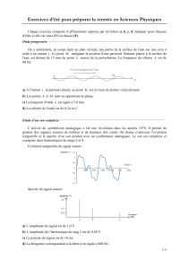 Exercices d’été pour préparer la rentrée en Sciences Physiques a (V)