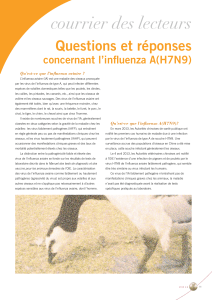 courrier des lecteurs Questions et réponses concernant l’influenza A(H7N9)
