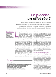 Le placebo, un effet réel ?