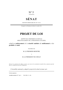 SÉNAT PROJET DE LOI N° 5 'A