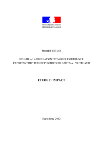 ETUDE D’IMPACT  PROJET DE LOI Septembre 2012
