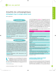 Actualités des antiangiogéniques M Antiangiogenic drugs in oncology: updated results
