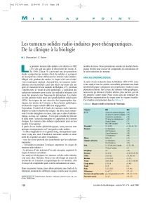 L Les tumeurs solides radio-induites post-thérapeutiques. De la clinique à la biologie M