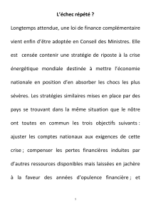 L’échec répété ?  Longtemps attendue, une loi de finance complémentaire