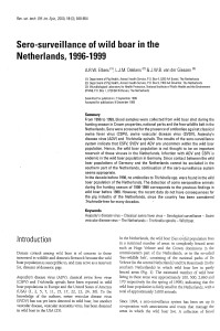 Sero-surveillance of wild boar in the Netherlands, 1996-1999