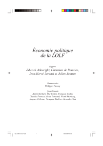 Économie politique de la LOLF Edward Arkwright, Christian de Boissieu,