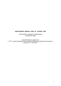 INSUFFISANCE  RÉNALE  CHEZ  LE   PATIENT ...  J-M Krzesinski, professeur de Néphrologie Université de Liège