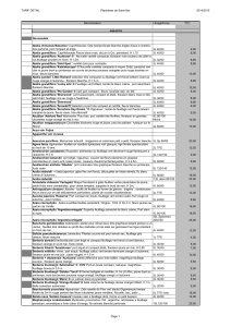 TARIF DETAIL Pépinières de Saint-Ilan 2014/2015 Dénomination