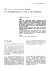 The illegal introduction of rabbit haemorrhagic disease virus in New Zealand