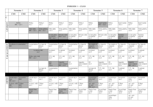 PERIODE 1 - CLEO Semaine 1 Semaine 2 Semaine 3